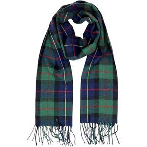 Old Navy Unisex Plaid Fringe Winter Scarf Green Navy Red Tartan Acrylic One Size